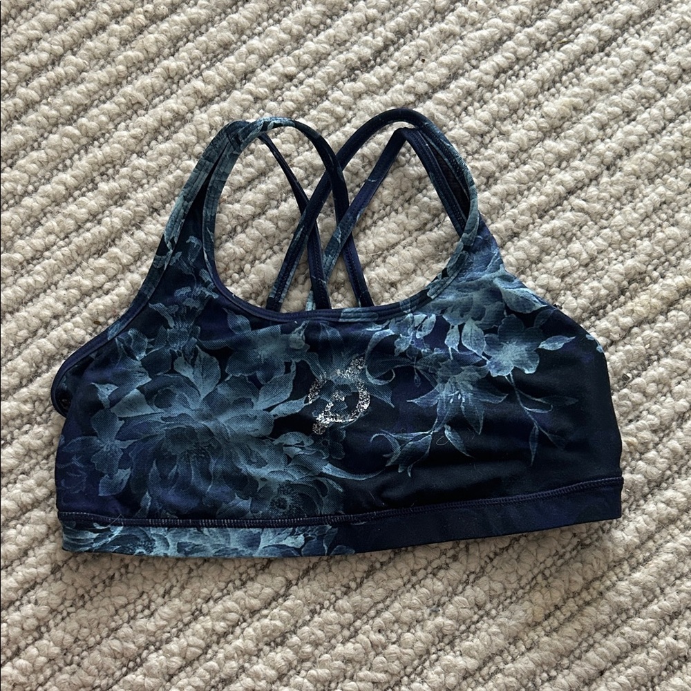 Peloton Midnight Blue Floral Sports Bra
